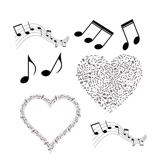 Music Notes Element  UV DTF 9.5 x 9.5