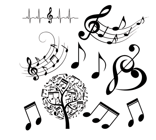 Music Notes 2  9.5 x9.5