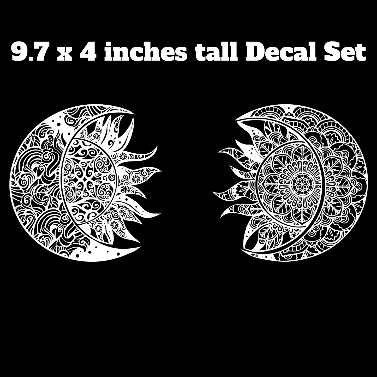 Sun and Moon UV DTF Decal Set 9.7 x 4