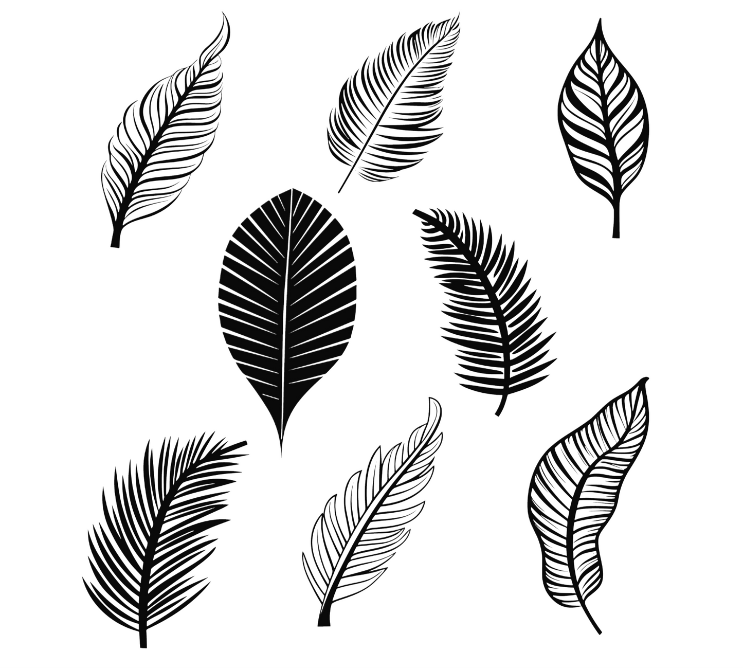 Tropical Leaves 2 UV DTF 9.5 x 9.5