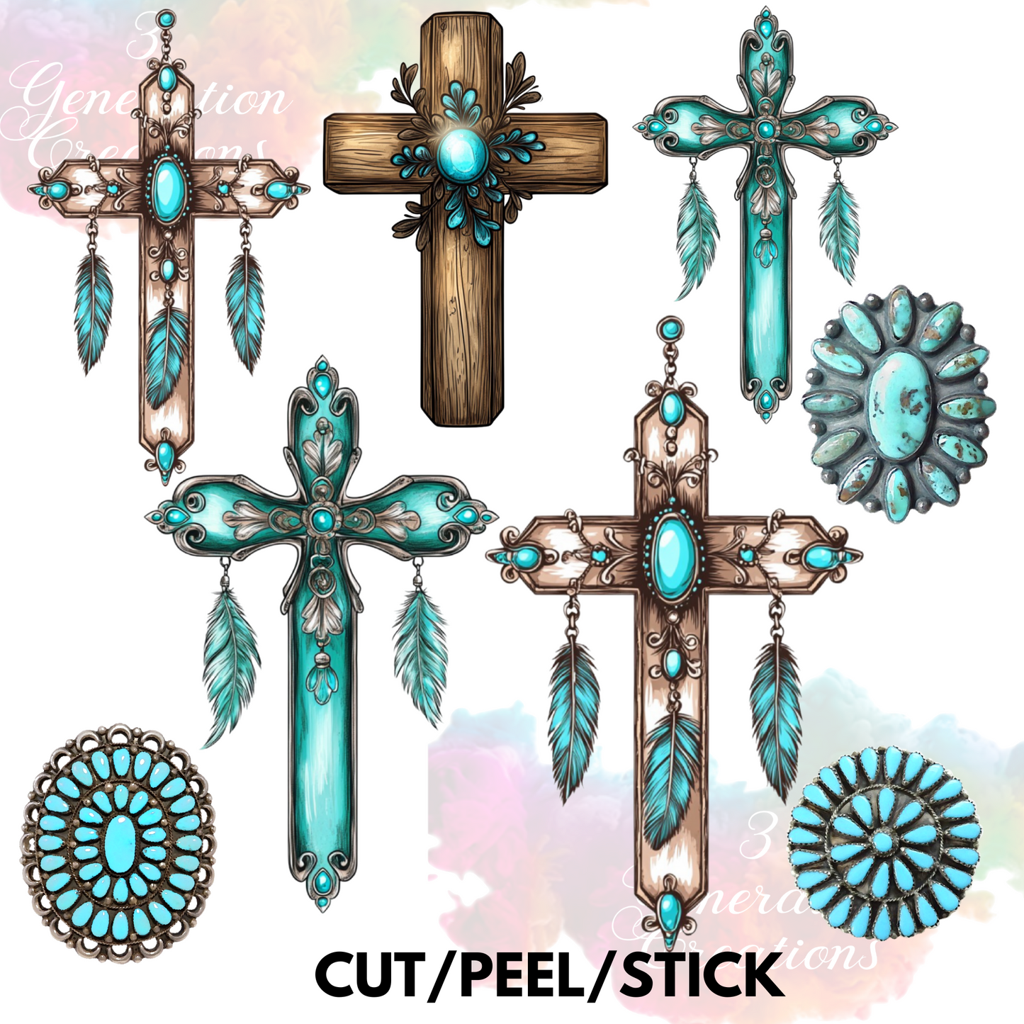 Crosses UV DTF Element Sheet 9x9