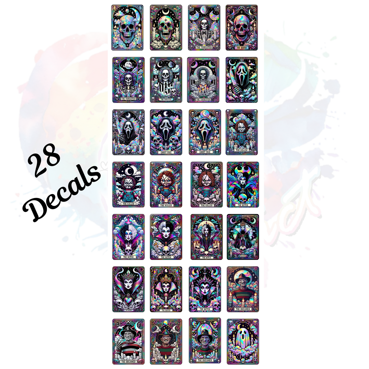 Ultimate Horror Tarot Set #1 UV DTF Decals (28 Decals)