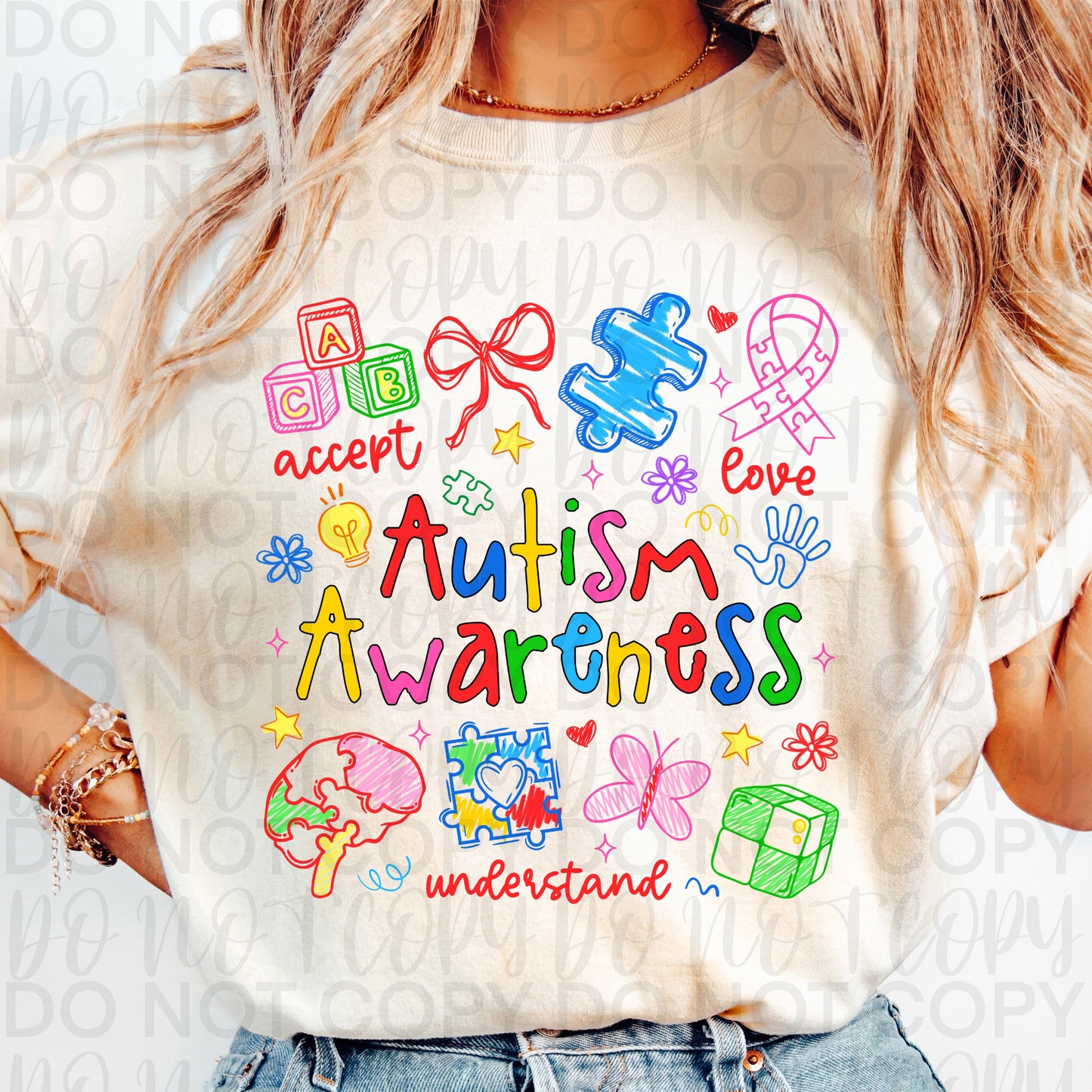 Coquette Autism Doodles DTF Transfer