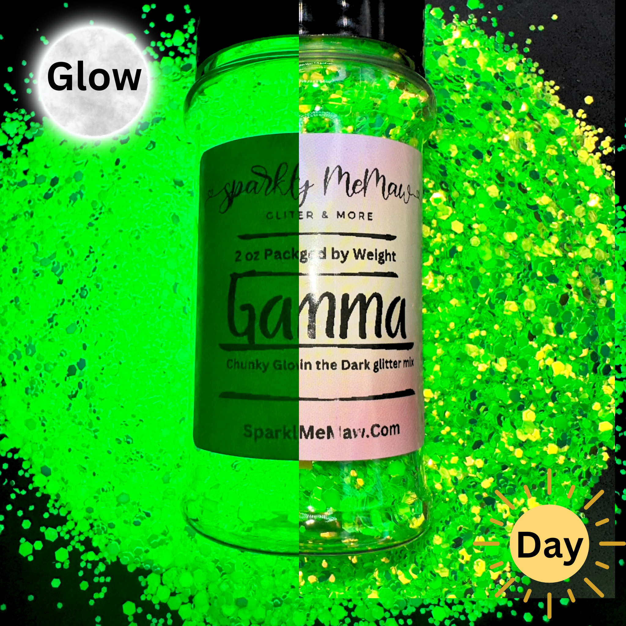 Gamma Chunky Glow in the Dark Glitter Mix – Sparkly MeMaw LLC