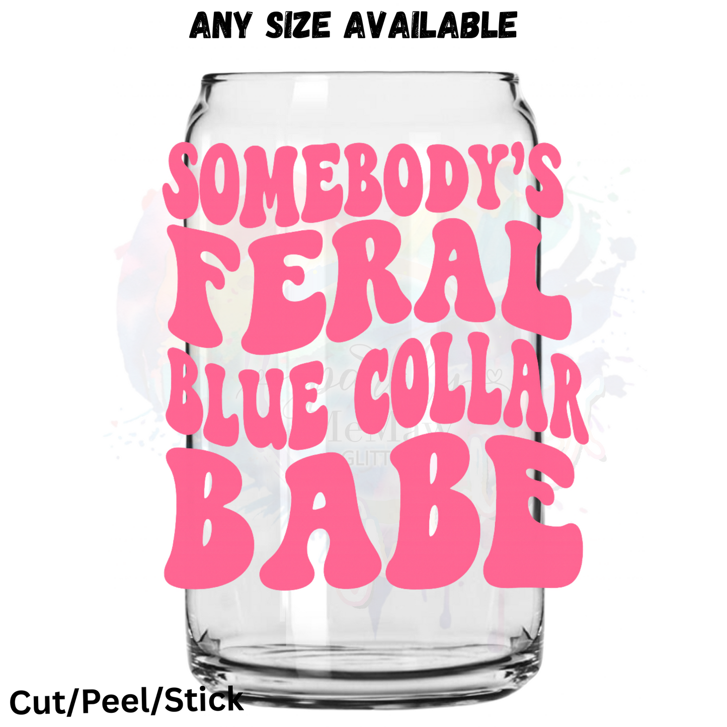 Blue collar babe pink Decal UV DTF Decal