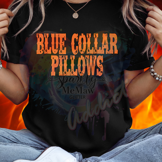 Blue Collar Pillows DTF Print (Fabrics only) 2$ print deal