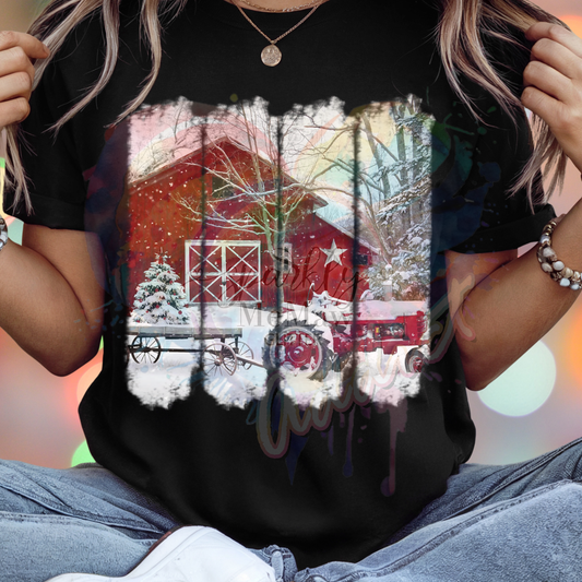 Snow Barn Ready to Press DTF Transfer (Fabrics only)