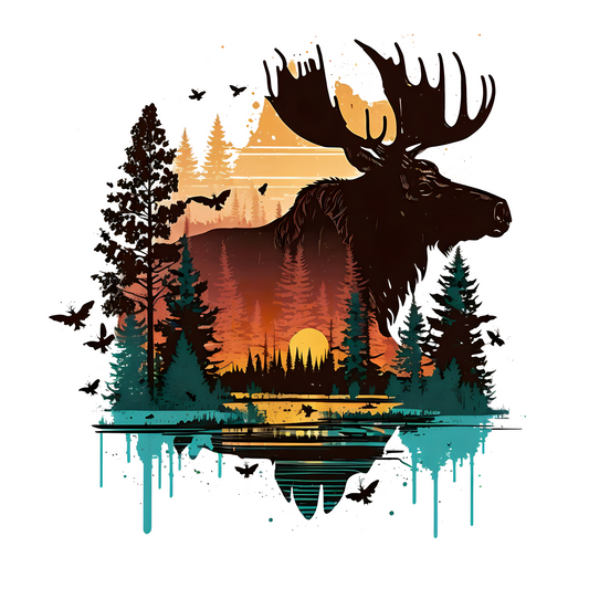 Moose UV DTF Decal 4 x 3 inches