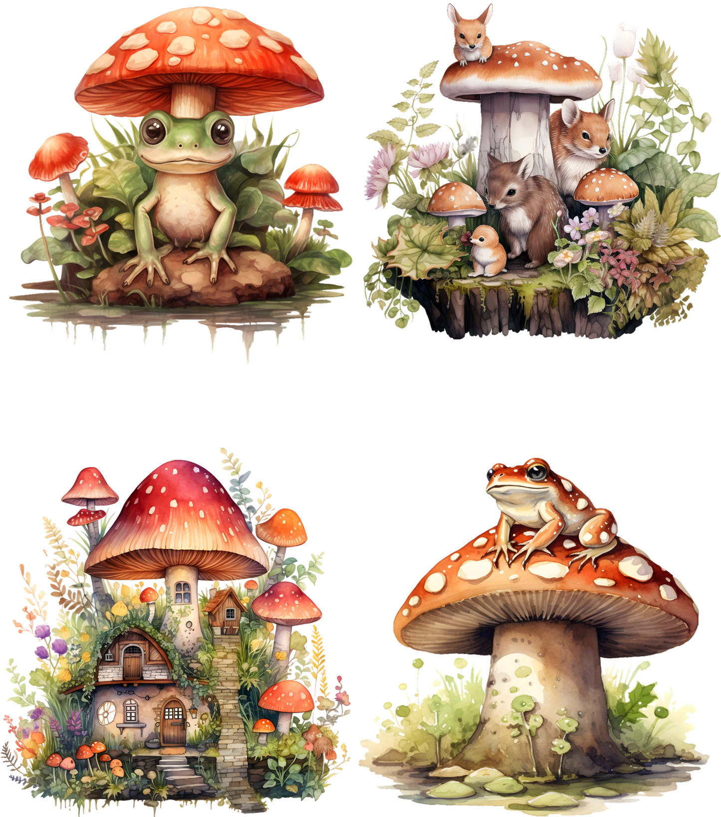 Mushrooms and Nature UV DTF Element Sheet