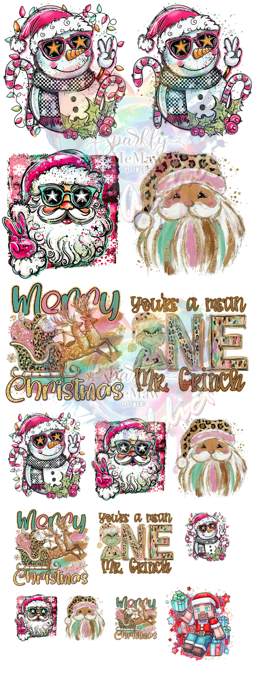 Preppy Christmas 1 (For Fabrics Only) Gang Sheet 23x60  inches