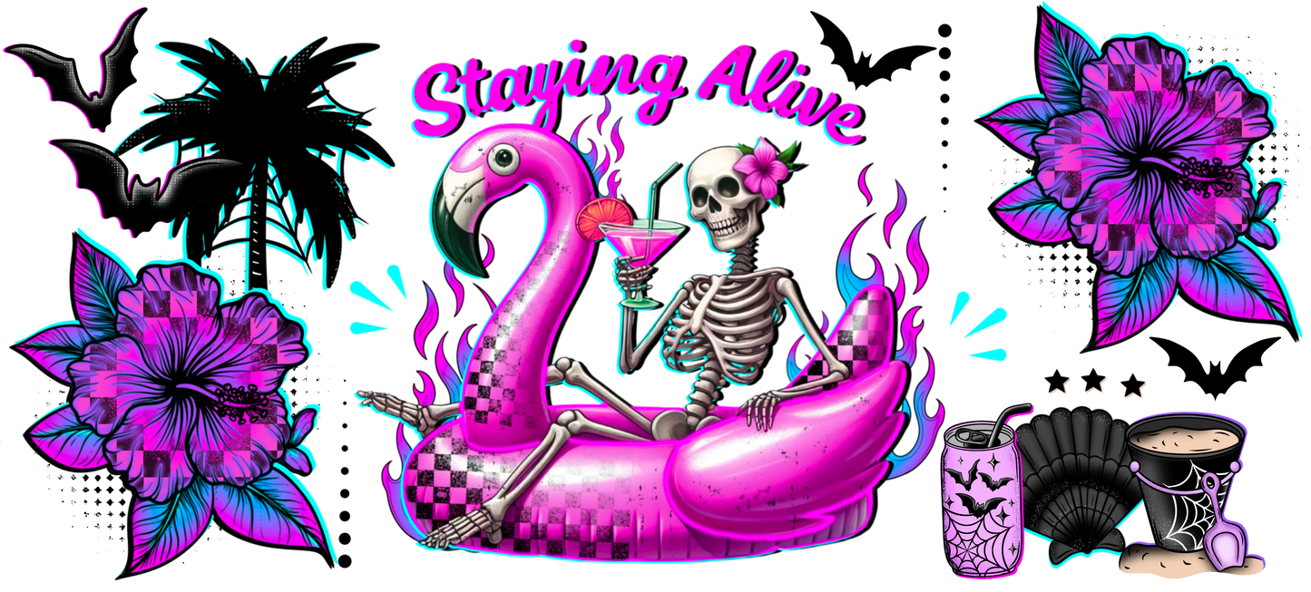 Staying Alive Pink UV  DTF 16 Oz wrap