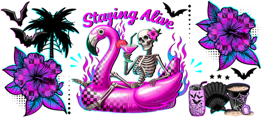 Staying Alive Pink UV  DTF 16 Oz wrap