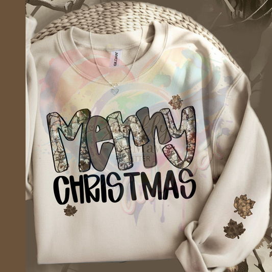 Merry Camo Ready to Press DTF Transfer (Fabrics only)