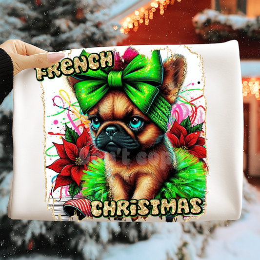 French Christmas Ready to Press DTF Transfer (Fabrics only)