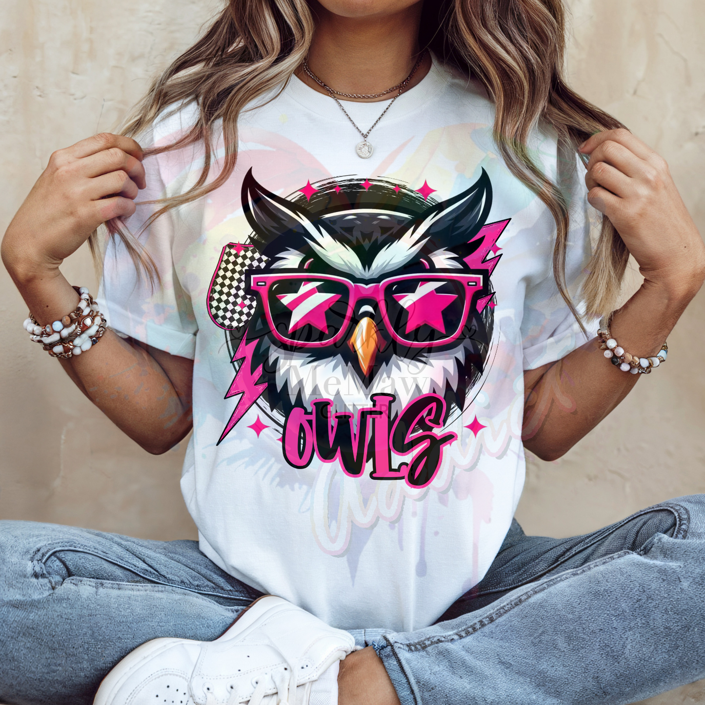 Owls 3 mascot Ready to Press DTF Transfer (Fabrics only)