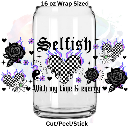 Selfish Purple Flames UV  DTF 16 Oz wrap
