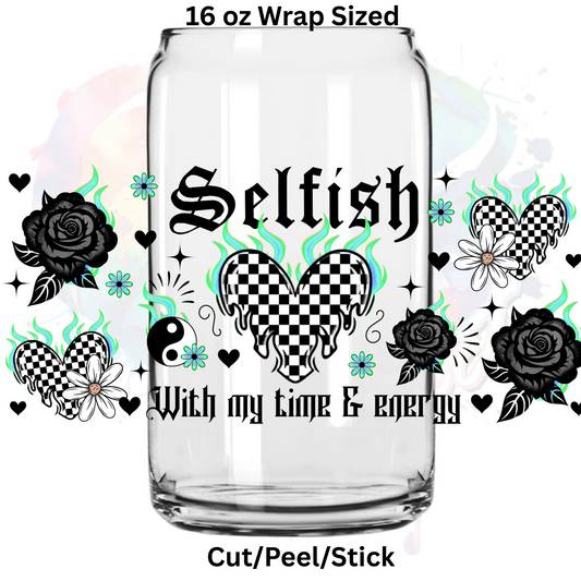 Selfish Green Flame  UV  DTF 16 Oz wrap