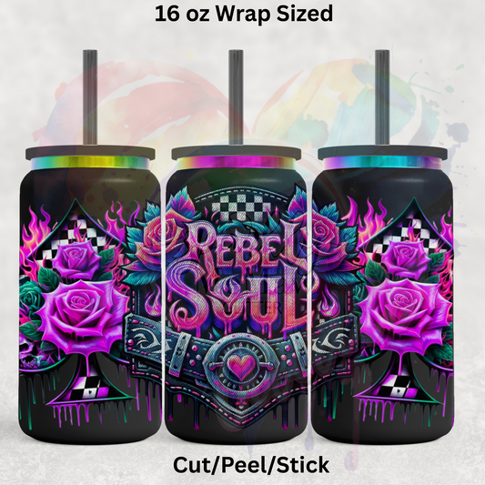 Rebel Soul 1 UV  DTF 16 Oz wrap