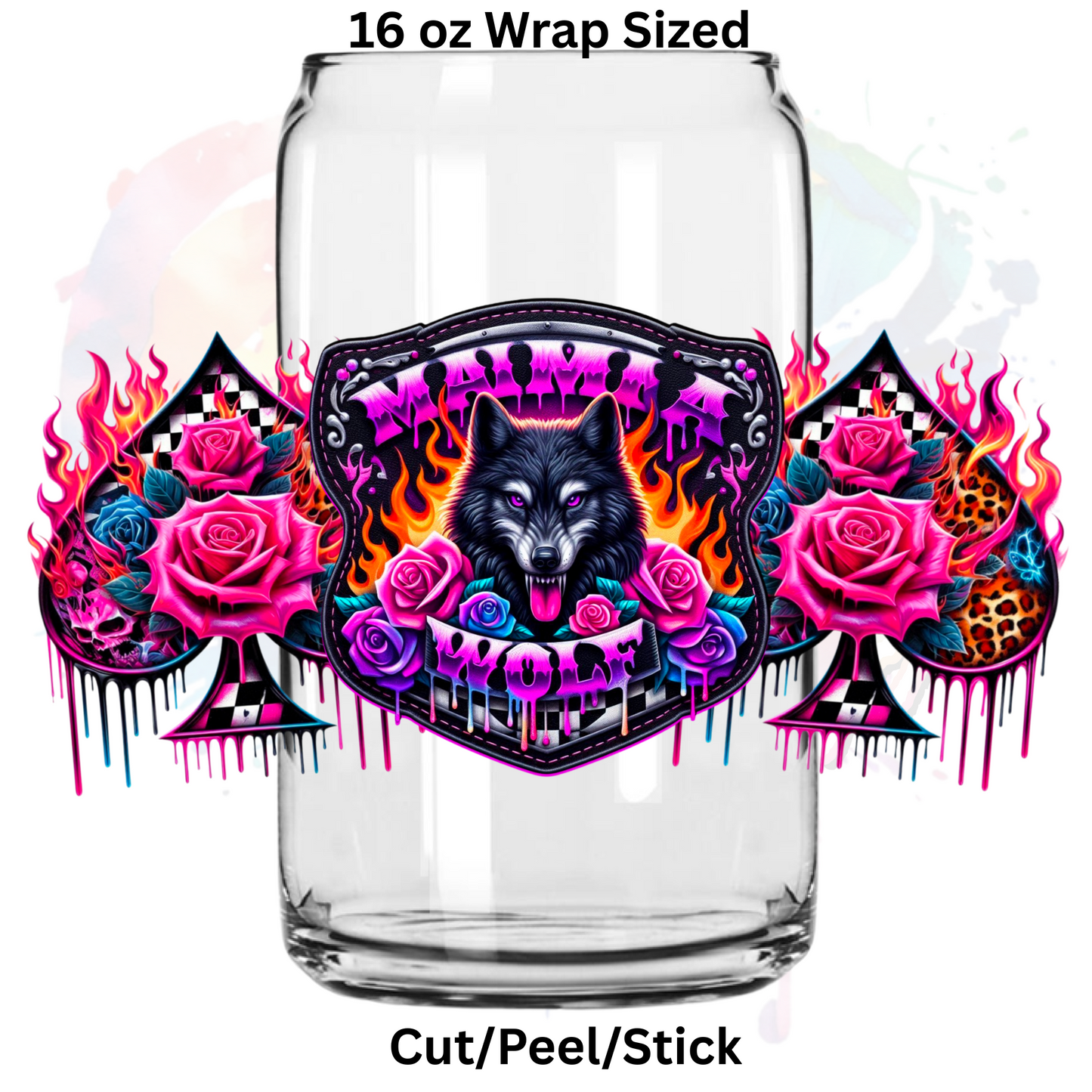 Mama Wolf 1 UV DTF 16 Oz wrap