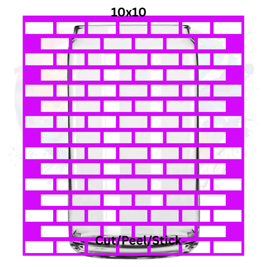 Purple Brick outline UV DTF  Sheet 10x10
