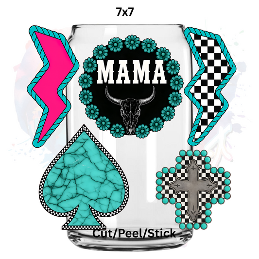 Mama Boho Sheet   UV DTF  Sheet 7x7 sheet