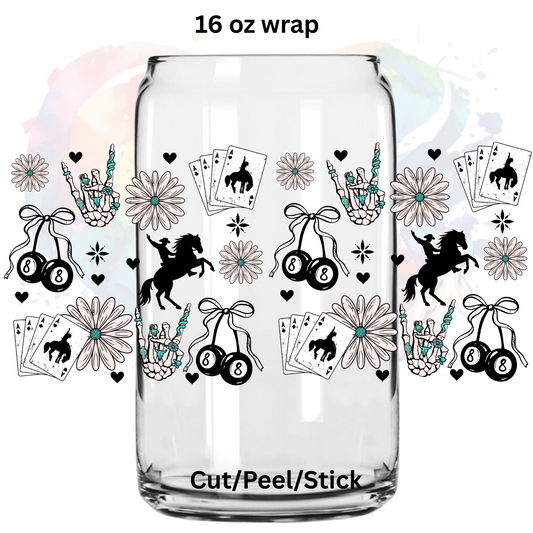 Rock on cowboy UV  DTF 16 Oz wrap