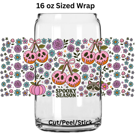 Spooky Floral  UV  DTF 16 Oz wrap