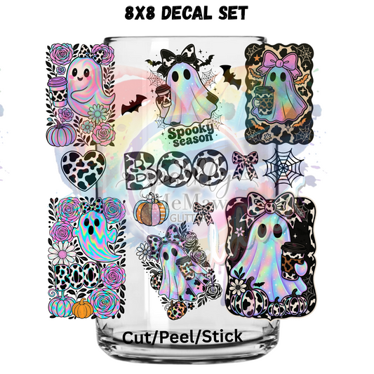 Ghost Coffee Set  UV  DTF Element Sheet 8x8 inches