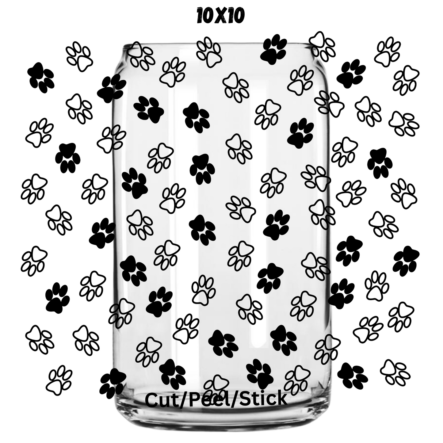 Dog Paws 5 UV DTF Sheet 10x10