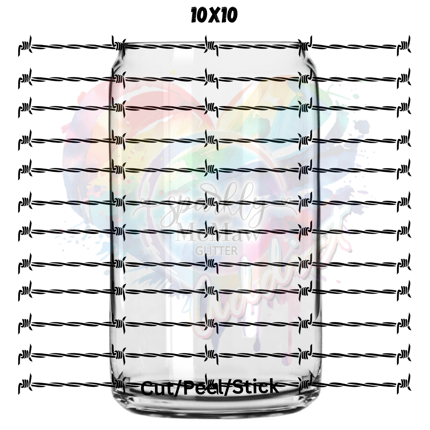 Barb Wire UV DTF Sheet 10x10