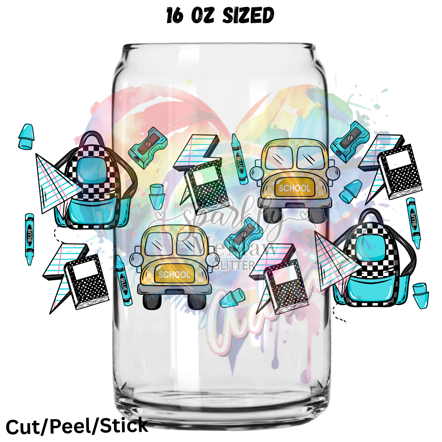 School Blue UV DTF 16 Oz wrap