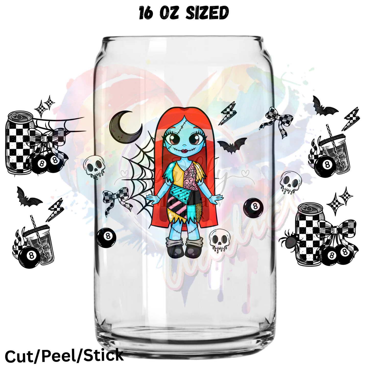 Checkered Red Head UV DTF 16 Oz wrap