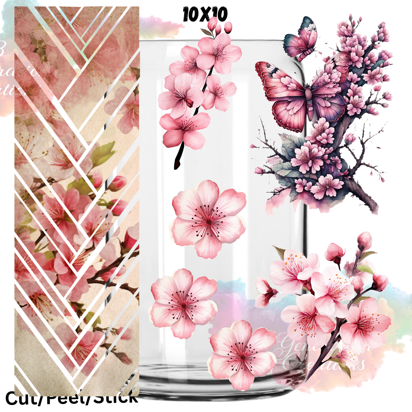 Cherry Blossom Twisted UV DTF Sheet 10x10 (Robin Design)