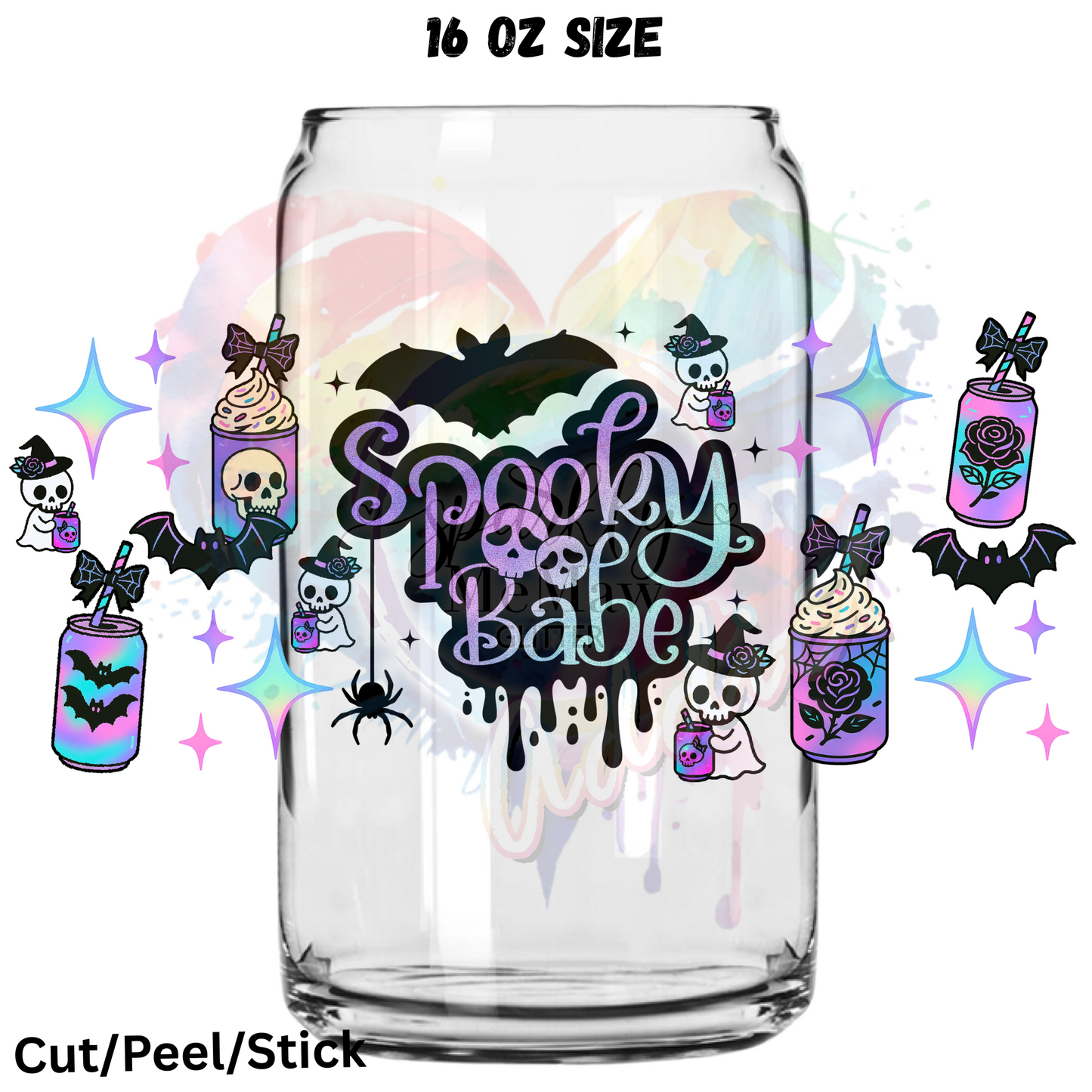 Spooky Babe Purple UV DTF 16 Oz wrap