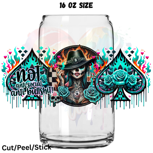 Not AntiSocial UV  DTF 16 Oz wrap