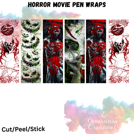 Horror Movie  Pen Wrap bundle  UV DTF