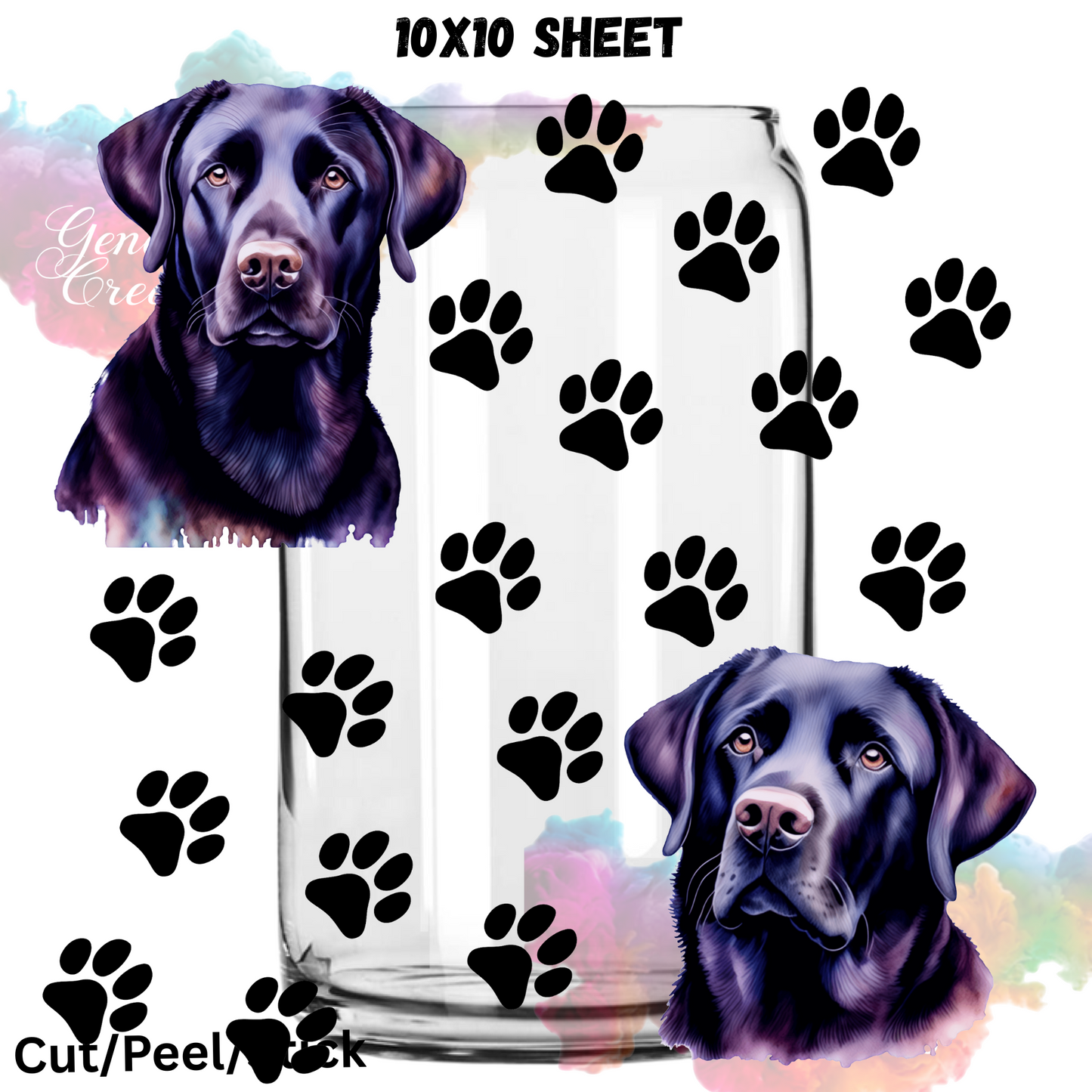 Lab and Paws UV DTF Sheet 10x10 (Robin Design)