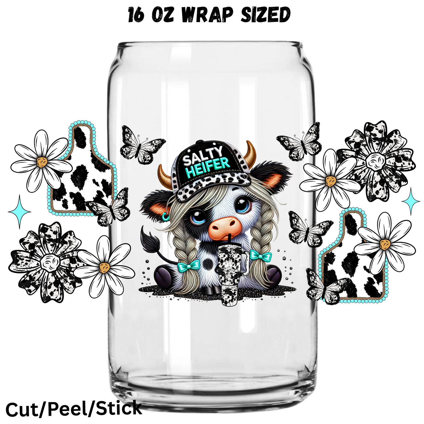 Salty Heifer UV DTF 16 Oz wrap