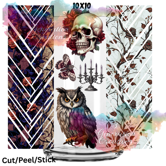 Gothic Twisted Rose  UV DTF  Sheet 10x10 (Robin Design)