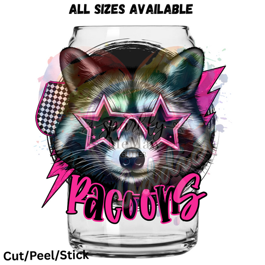 Racoons mascot UV DTF Decal