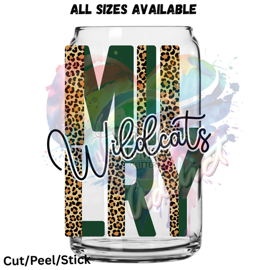 Millry Wildcats Leopard Words UV DTF Decal