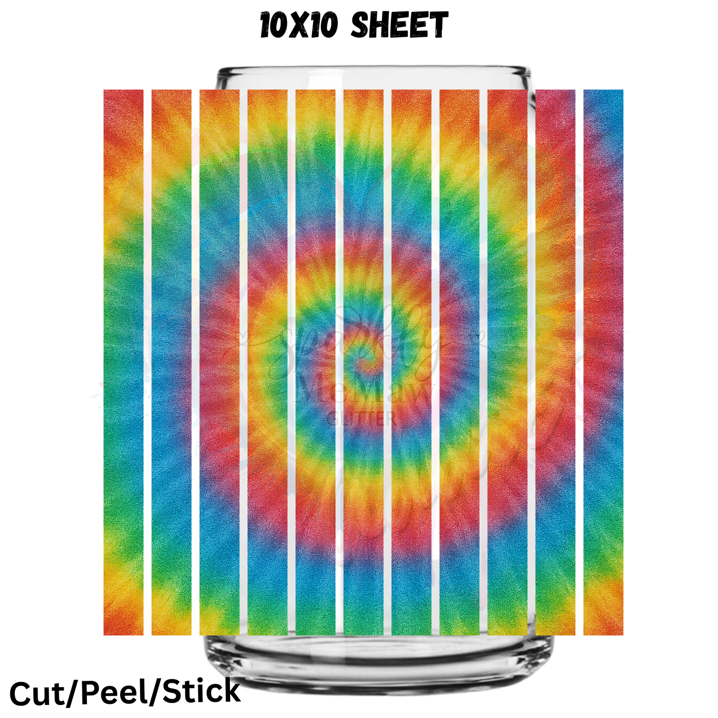 Tye dye Stripes UV DTF Sheet 10x10