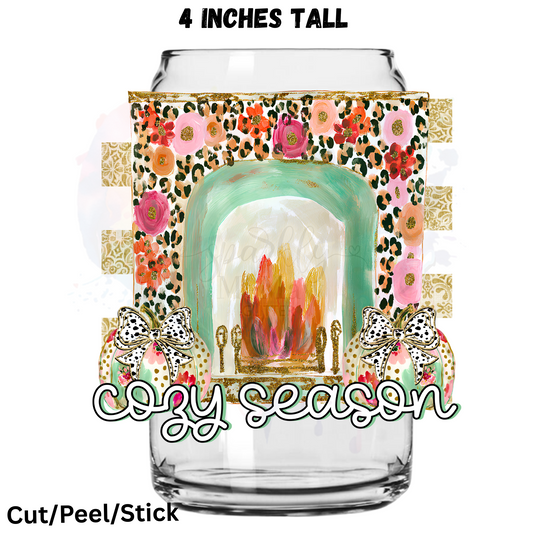 Cozy Season Fireplace UV DTF Decal 1$ Deal