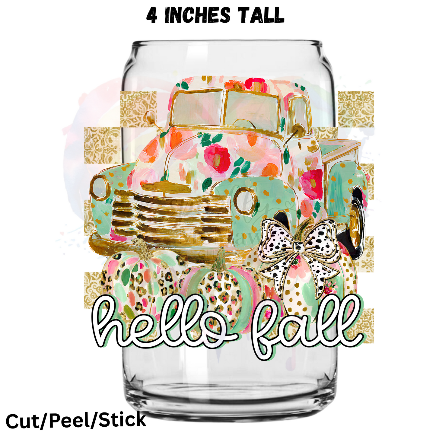 Hello Fall Truck UV DTF Decal 1$ Deal