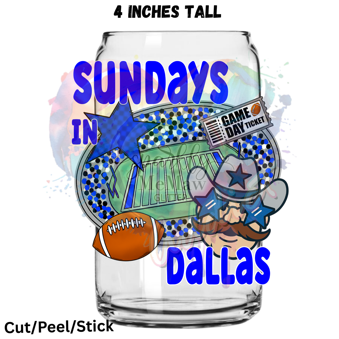 Sundays In Dallas UV DTF Decal
