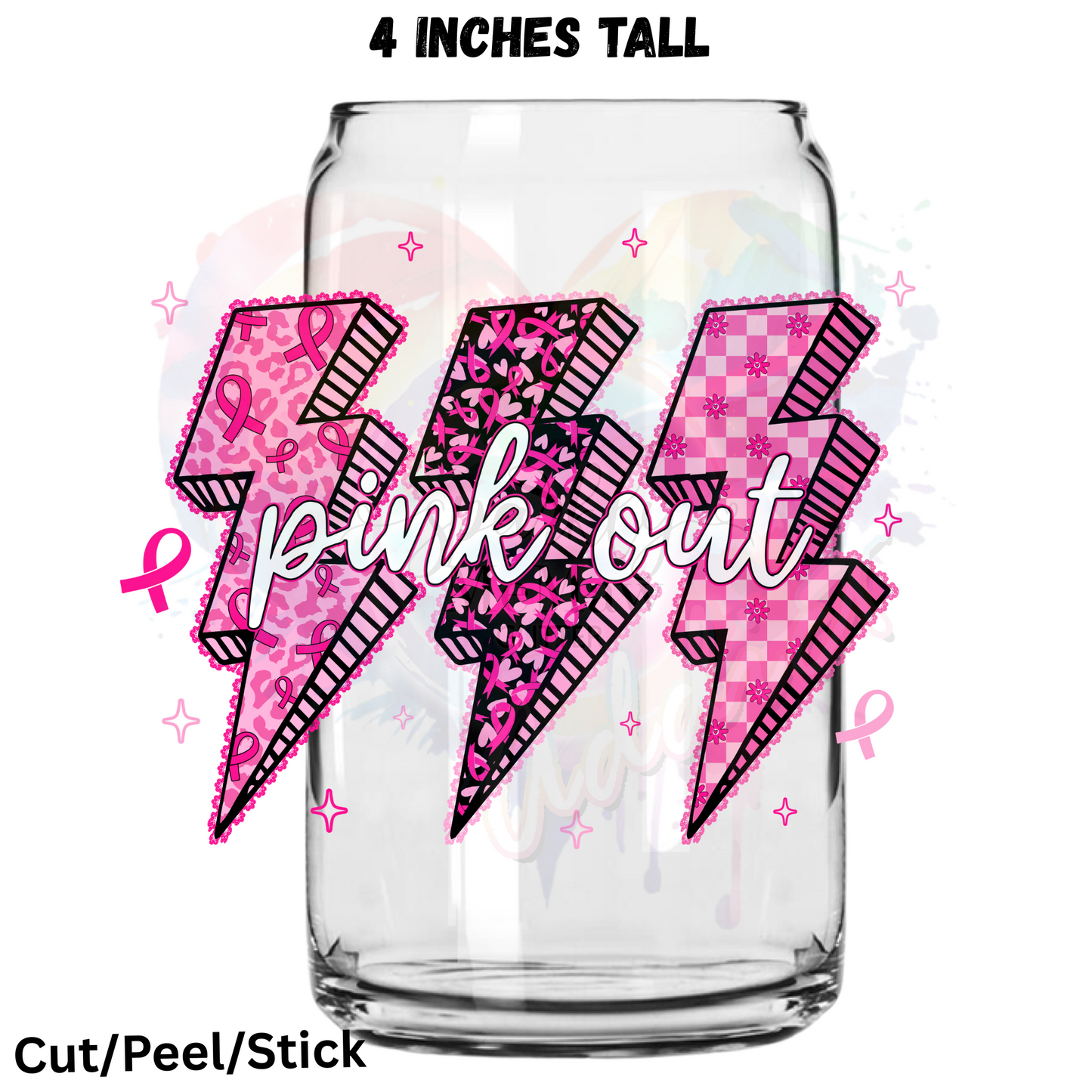 Pink out Lightening UV DTF Decal