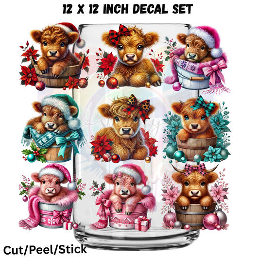 Christmas Cows 1 Decal collection UV DTF Bundle