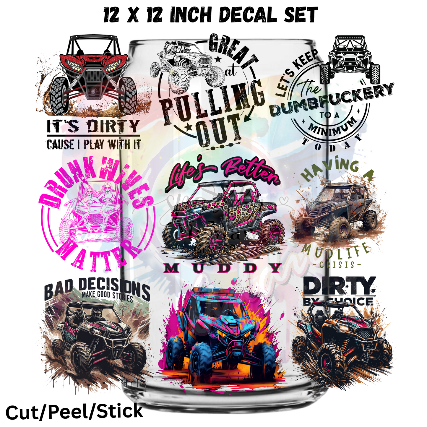 SXS 1 12 INCH Decal collection UV DTF Bundle