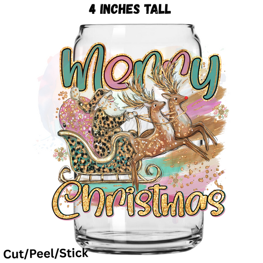 Santa Sleigh UV DTF Decal