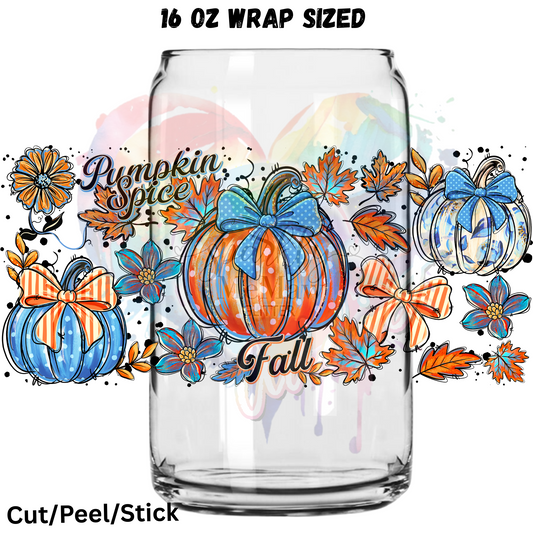 Pumpkin Spice Wrap UV  DTF 16 Oz wrap